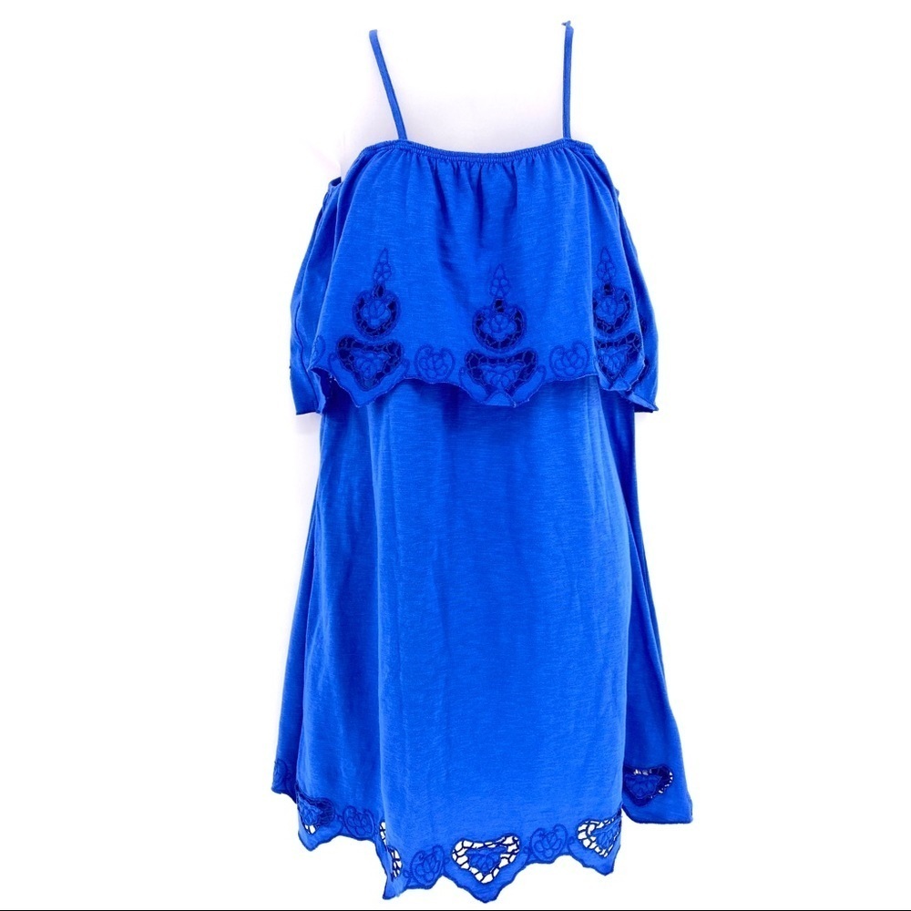 Topshop blue off shoulder strapped dress Size 2